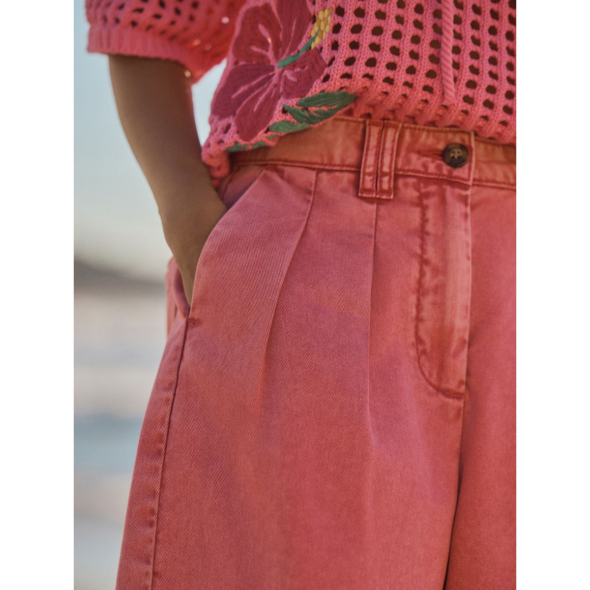 Short chino rose délavé, NEXT