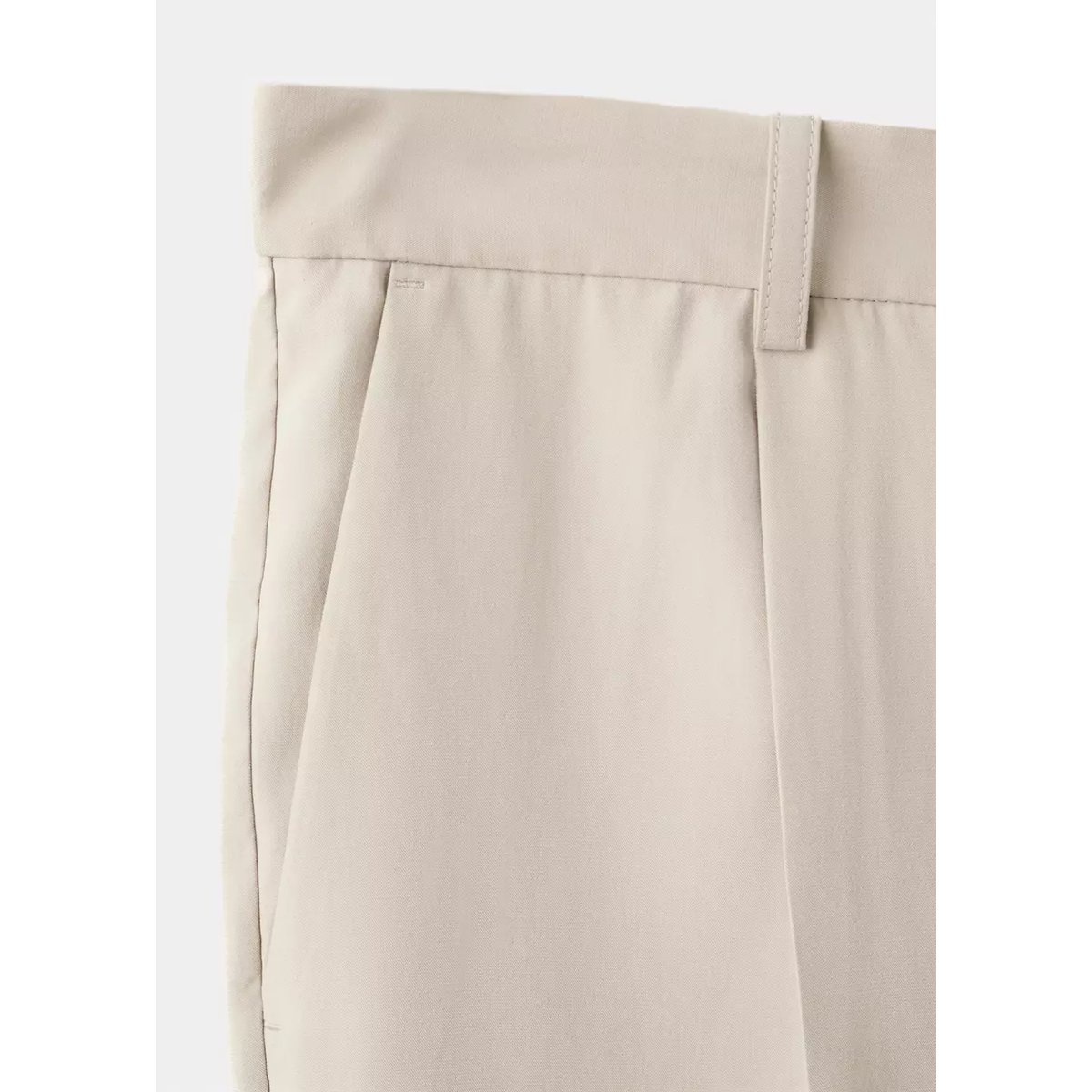 Pantalon regular-fit pinces ivoire, MANGO MAN
