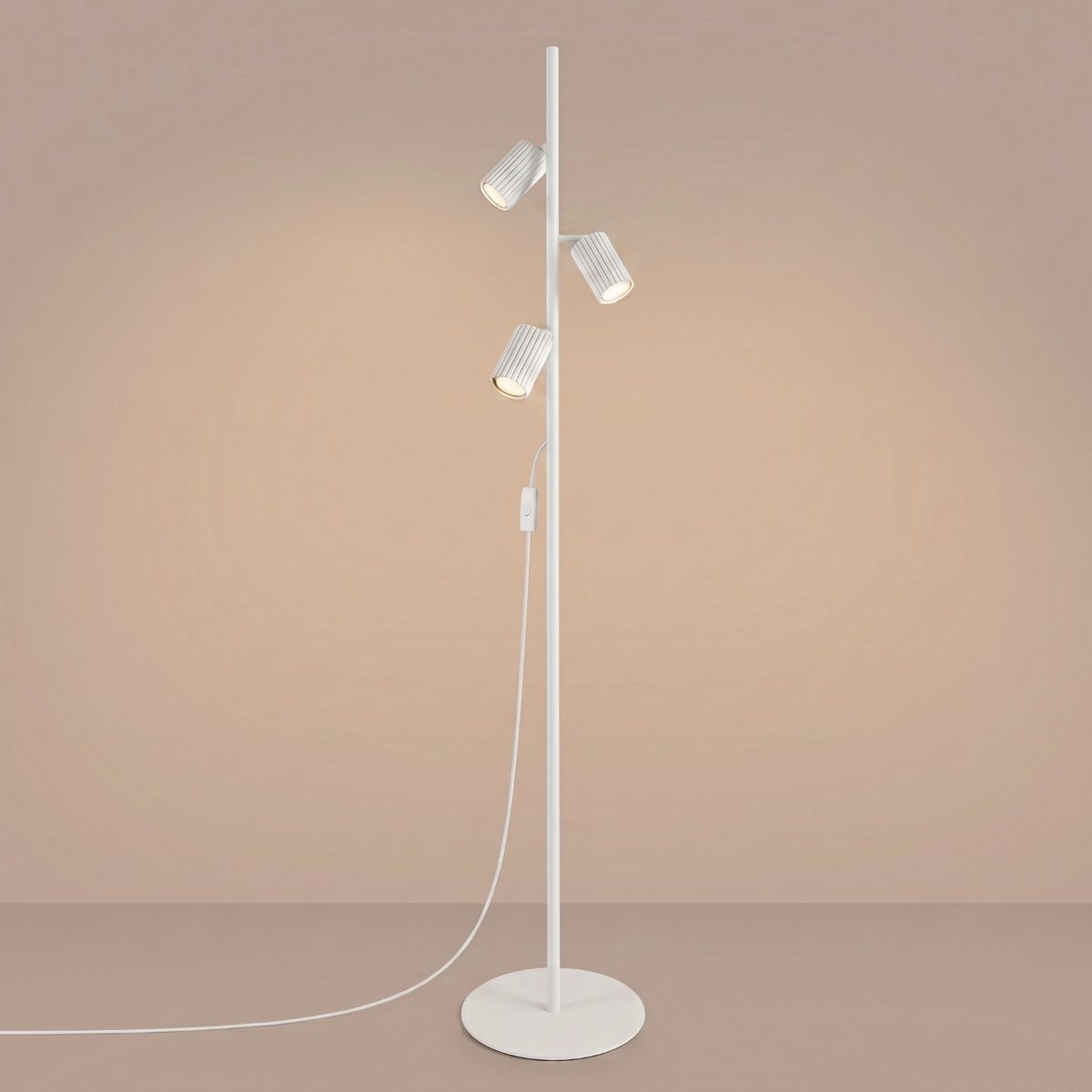 Lampadaire Aluminium Blanc GU10 3 KARBON blanc, EDEN