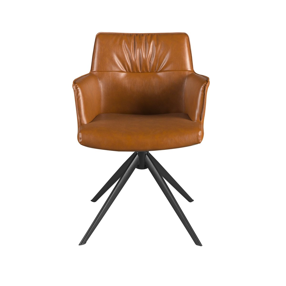 Chaise pivotante en simili cuir brun cognac | noir, ANGEL CERDA