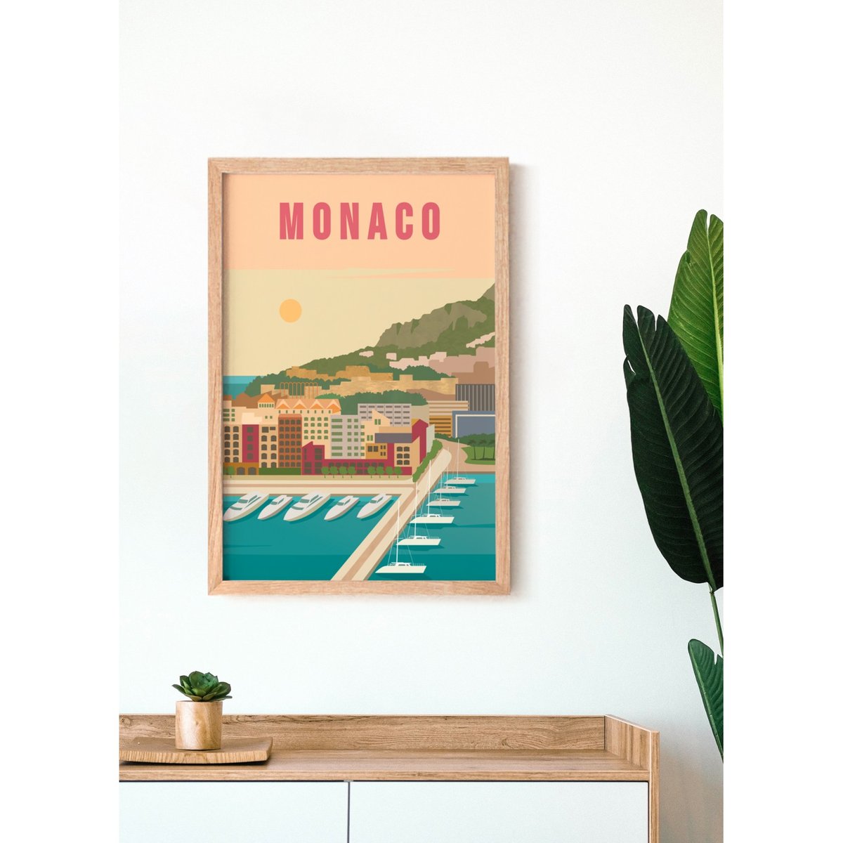 Affiche ville Monaco blanc, L'AFFICHERIE