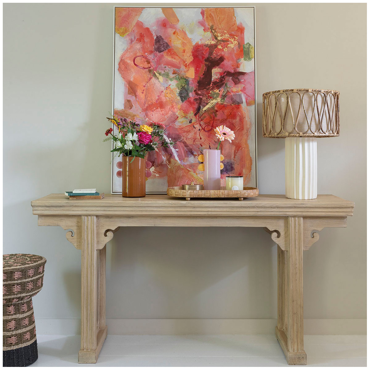 Console BAO orme recyclé beige, BLANC D’IVOIRE