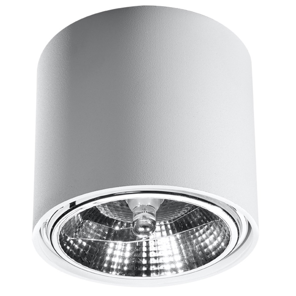 Plafonnier Aluminium Blanc GU10/ES111 1 Tiube blanc, EDEN