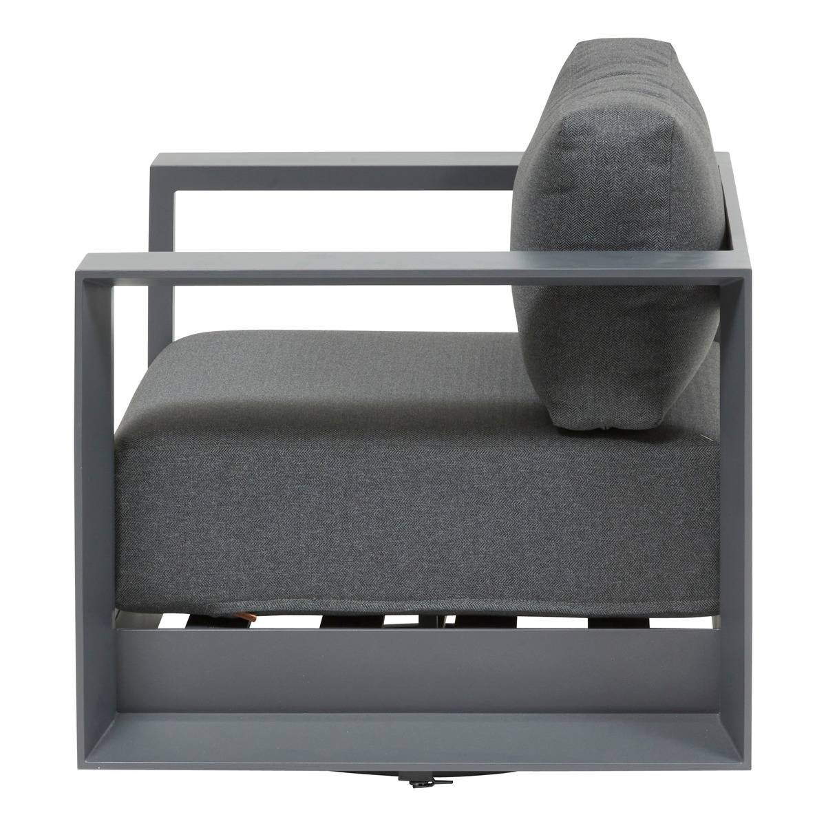 Fauteuil de jardin rotatif en aluminium ALLURE gris graphite, HESPERIDE