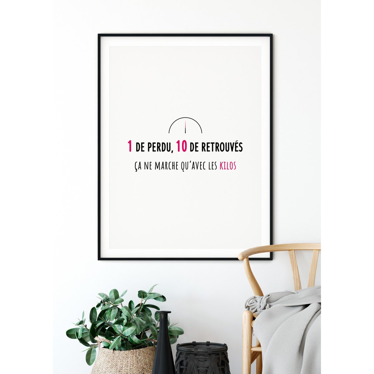 Affiche 'Un de perdu, 10 de retrouvés' blanc, L'AFFICHERIE