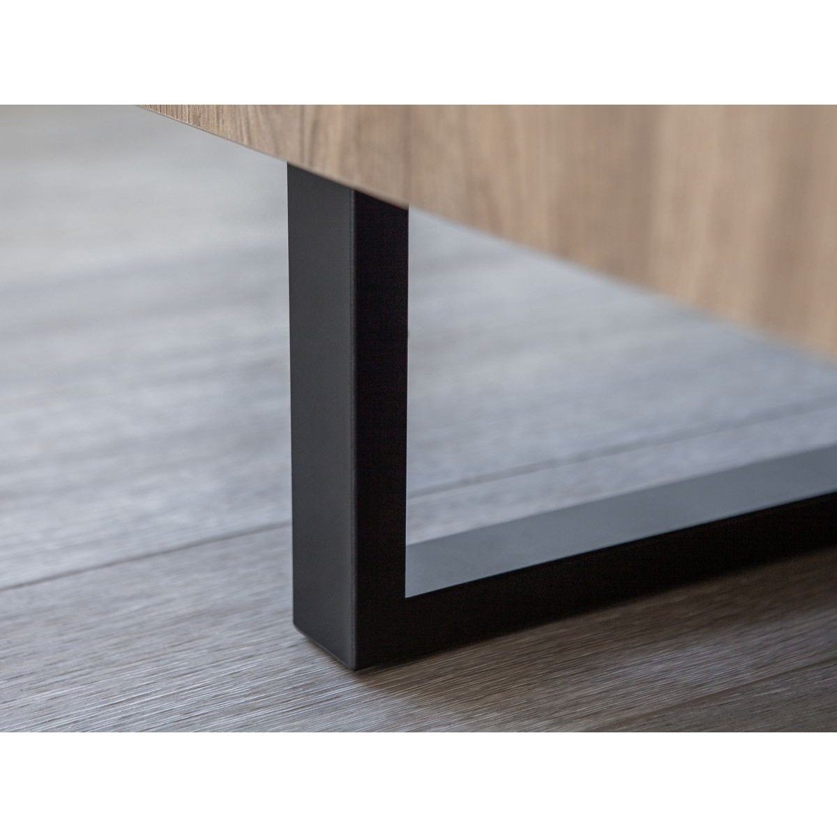 Buffet bas en panneaux de particules 4 portes 180 cm, OPERA marron clair, BOBOCHIC