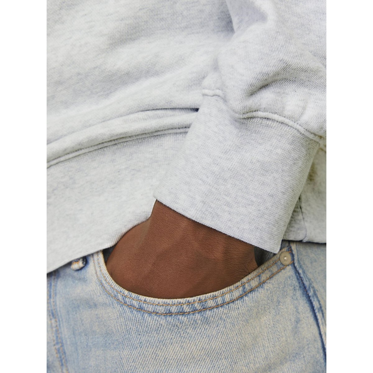Sweat-Shirt white melange, JACK & JONES