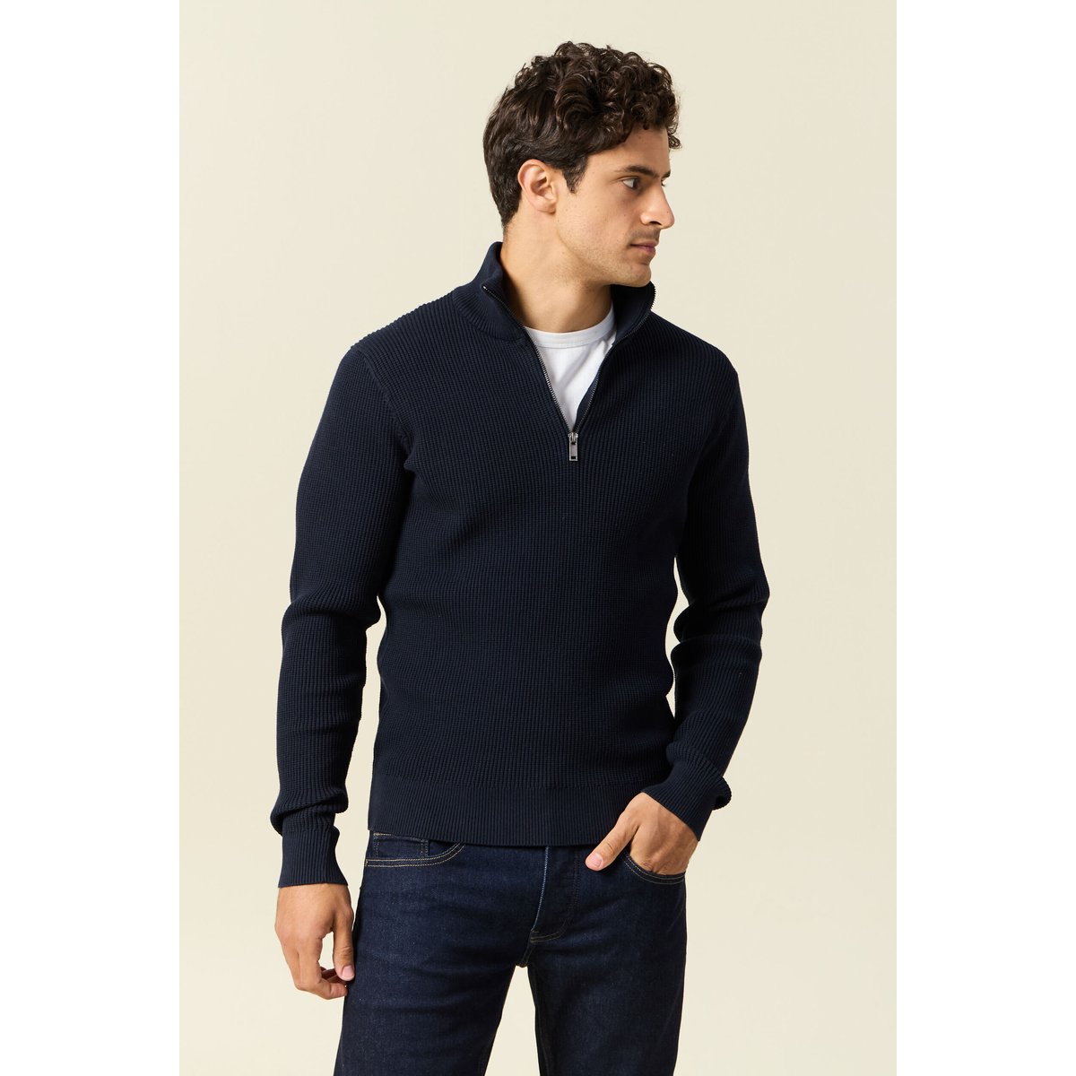 Pull col camionneur bleu marine, BONOBO