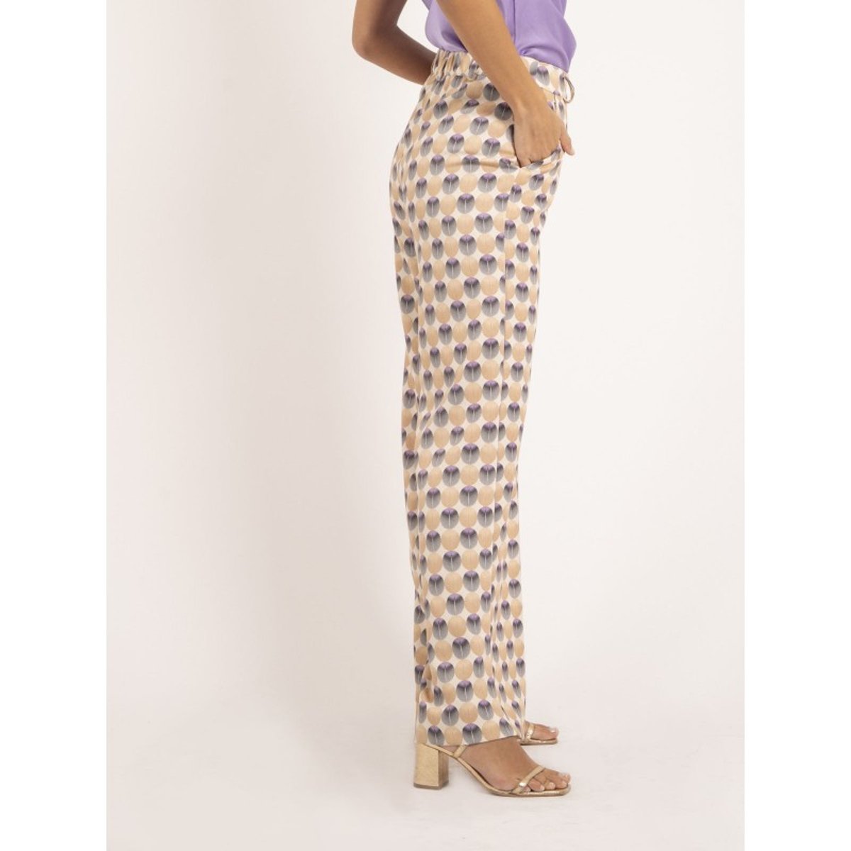 Pantalon Motifs Ethana beige, DONA LISA