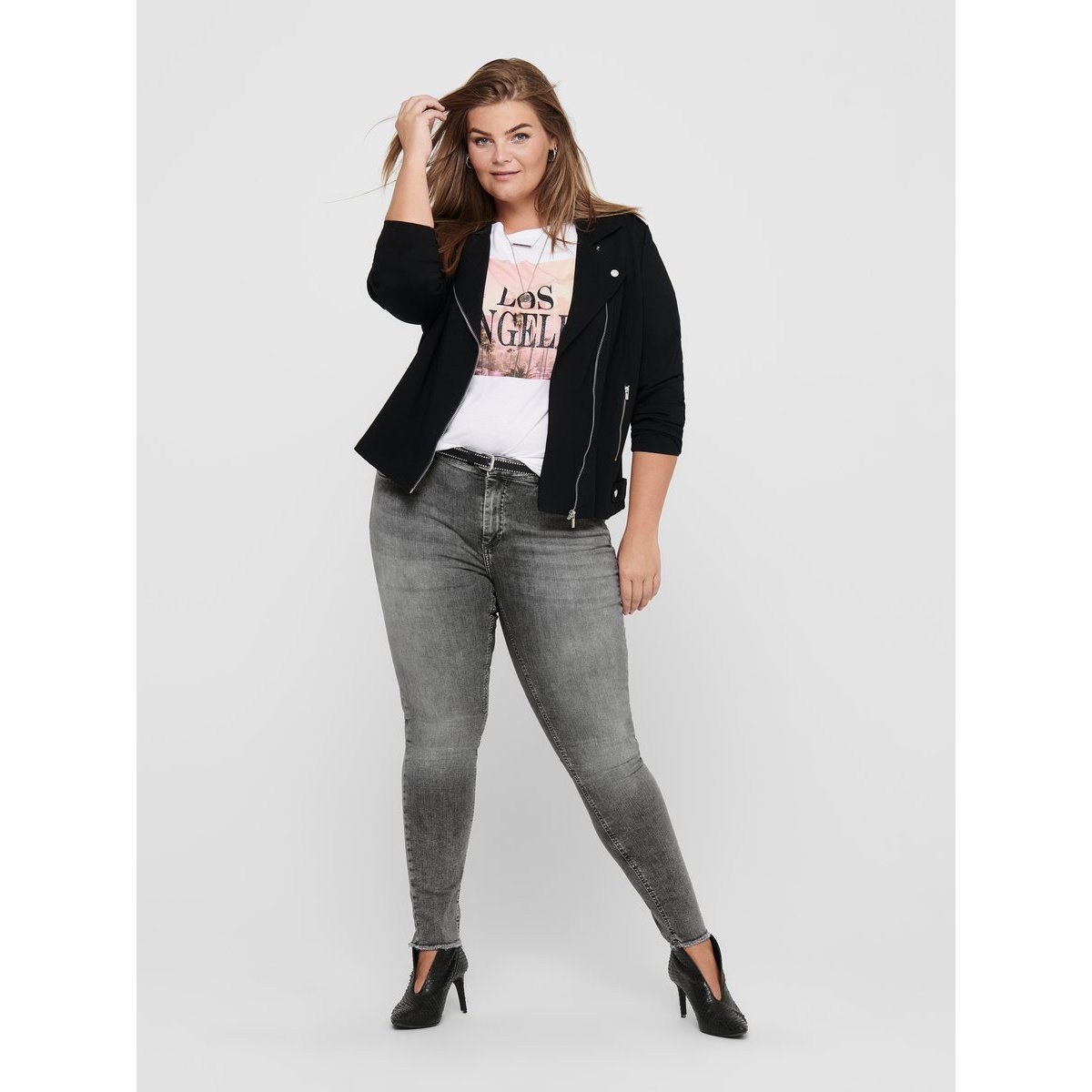 Jean Skinny grey denim, ONLY CARMAKOMA