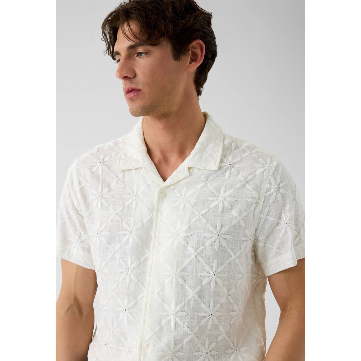Chemise En Mélange De Lin blanc, GUESS