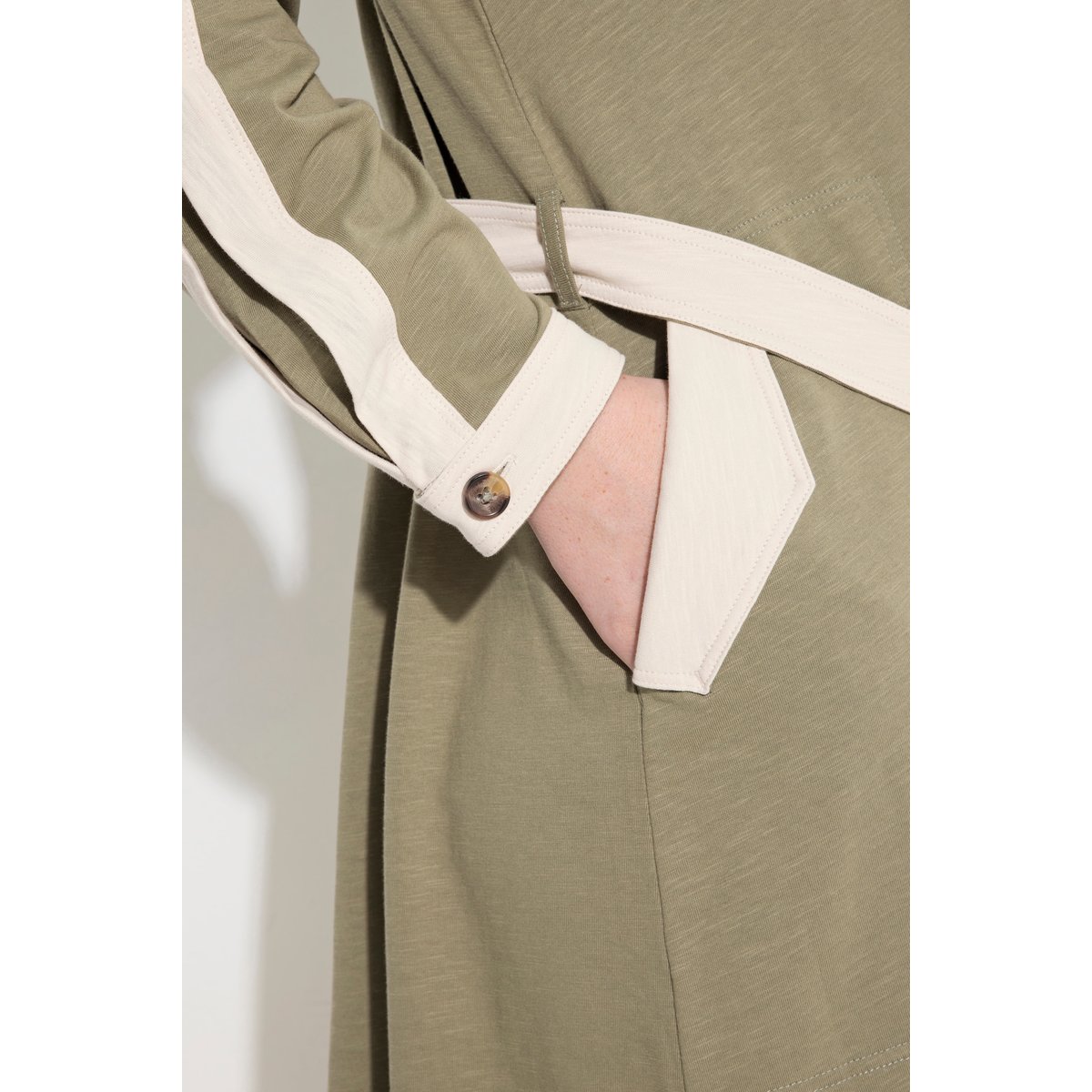 Robe midi en jersey de coton bio gris pierre, ULLA POPKEN