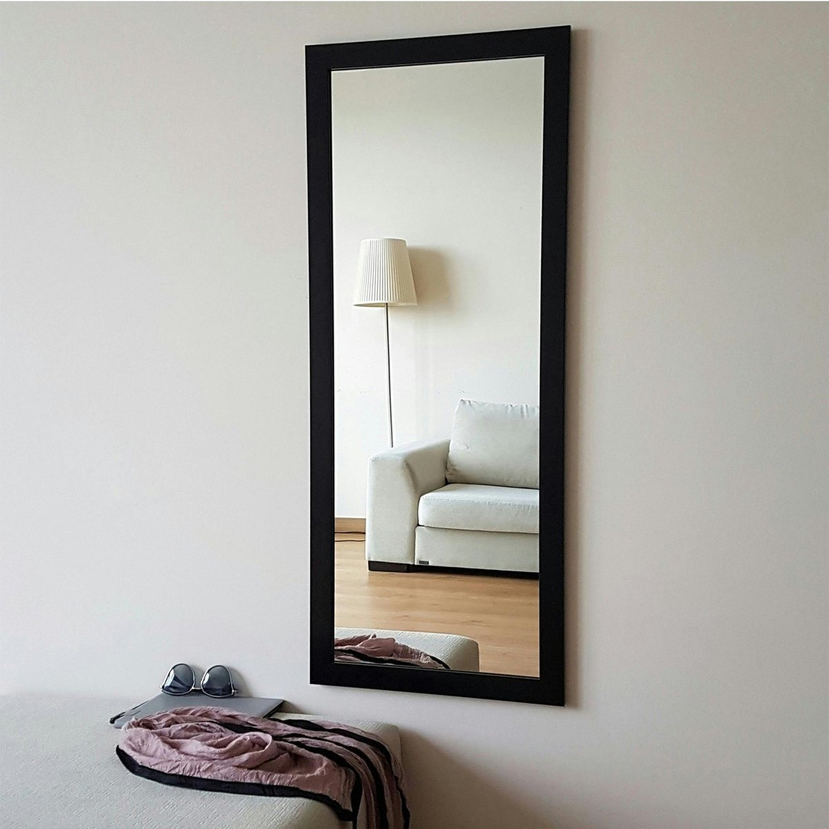 Miroir d'entrée vertical noir 105 cm - style moderne CODY noir, PIER IMPORT