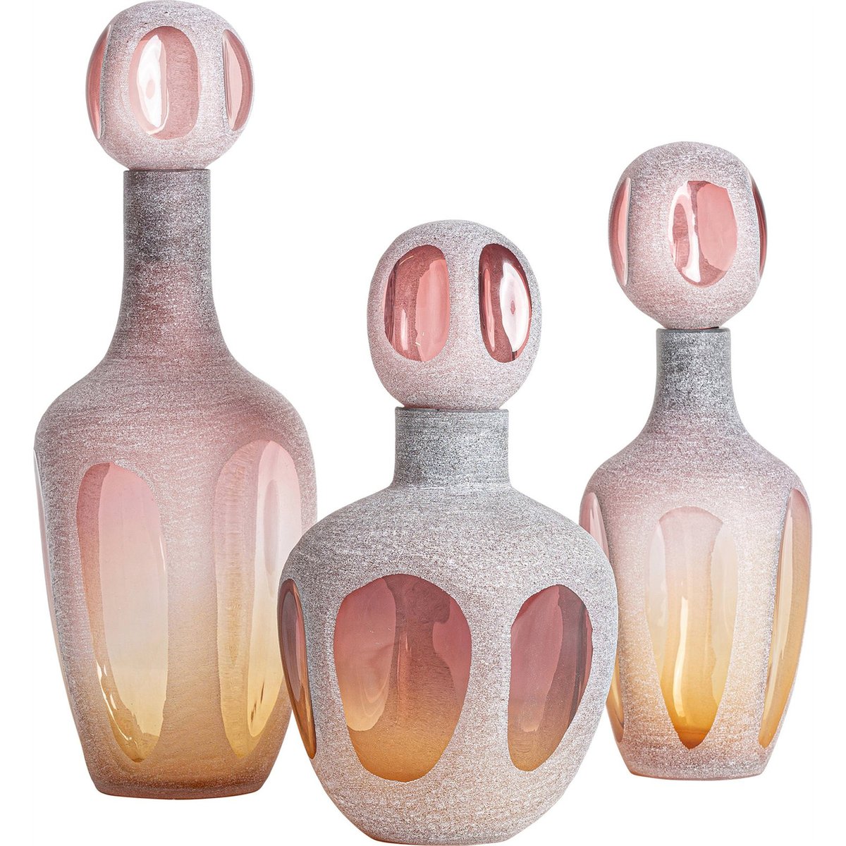 Vase en verre translucide rose translucide contemporain, RECOLLECTION