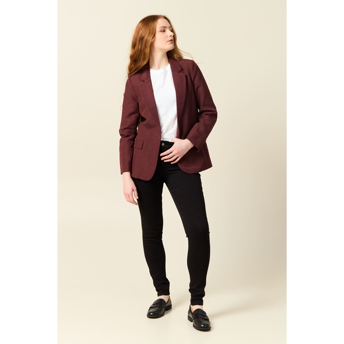 Pantalon Audrey - skinny push up gris foncé, BONOBO