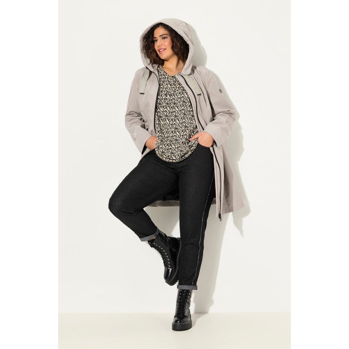 Veste technique HYPRAR à capuche, imperméable gris moyen, ULLA POPKEN