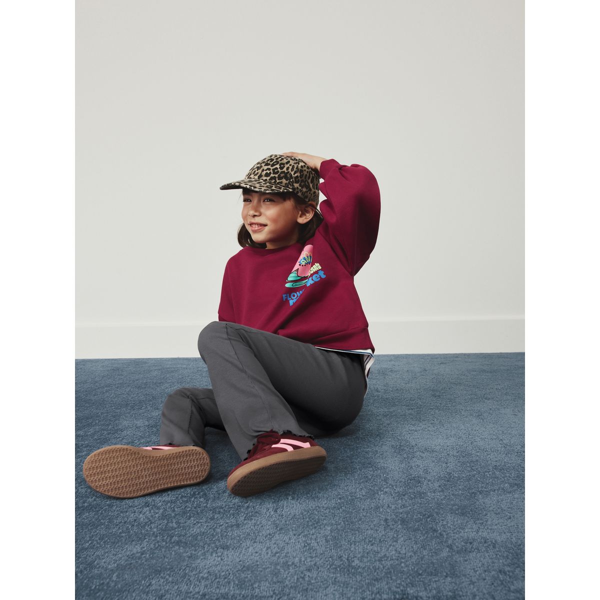 Ensemble legging évasé et sweat fleur rose baie, NEXT
