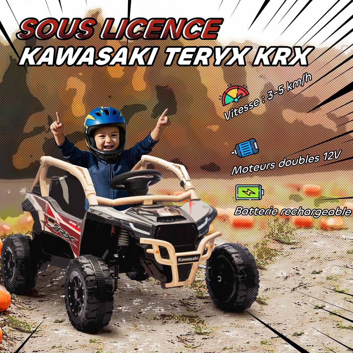 UTV électrique pour enfants PP Jaune jaune, AIYAPLAY