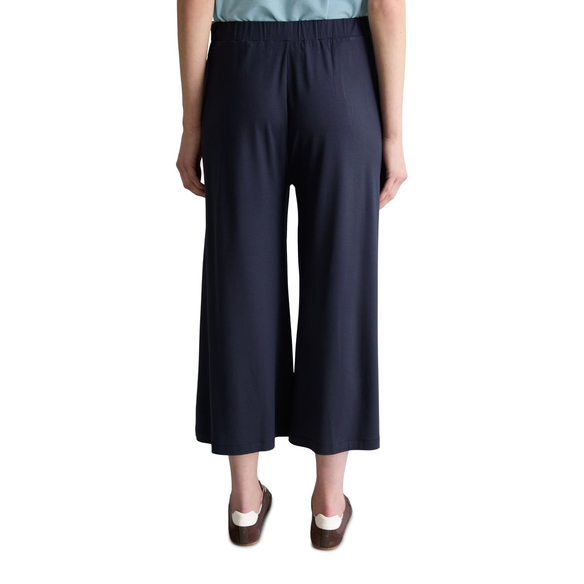 Pantalon large en jersey en LENZING™ ECOVERO™ bleu foncé, MARC O’POLO DENIM