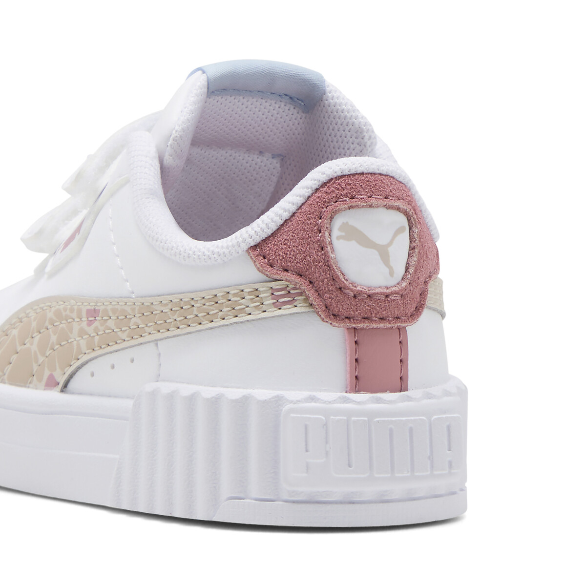 Baskets à scratch CARINA 3.0 WINTER SAFARI V blanc/beige/rose, PUMA
