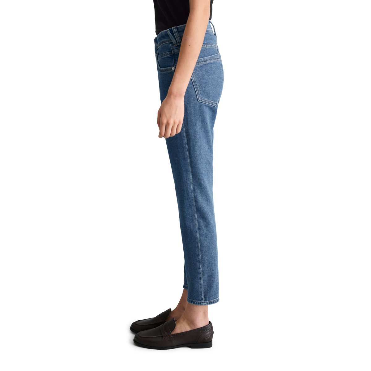 Jeans modèle Alva slim en mélange de coton organique et de lyocell bleu moyen, MARC O’POLO DENIM
