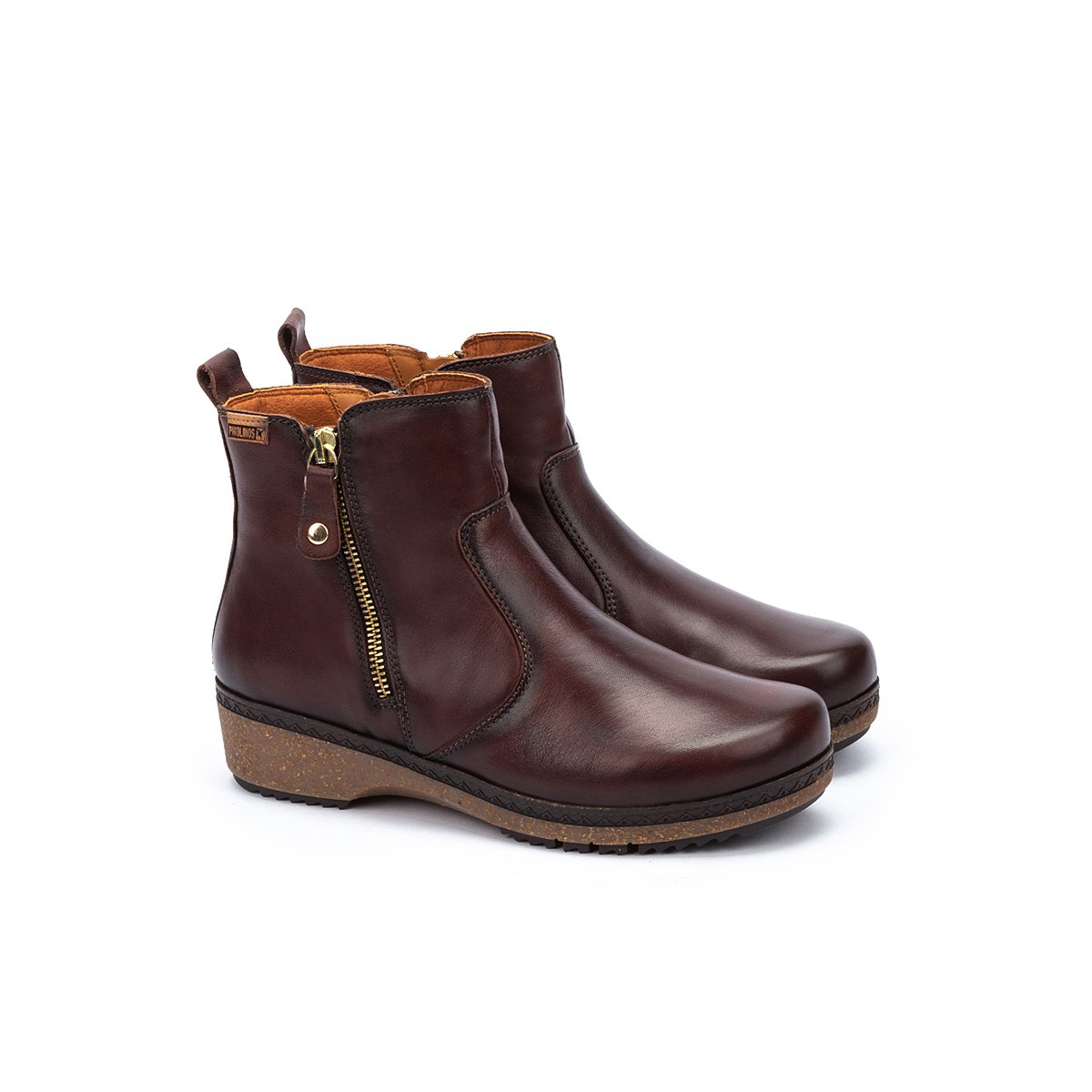 Bottines plates cuir Granada caoba, PIKOLINOS
