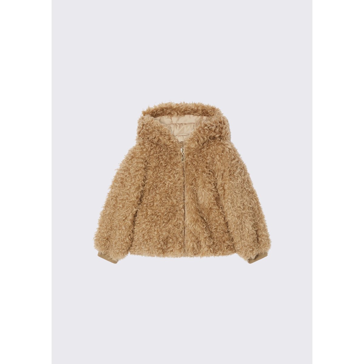 Manteau en teddy avec capuche beige, LIU JO