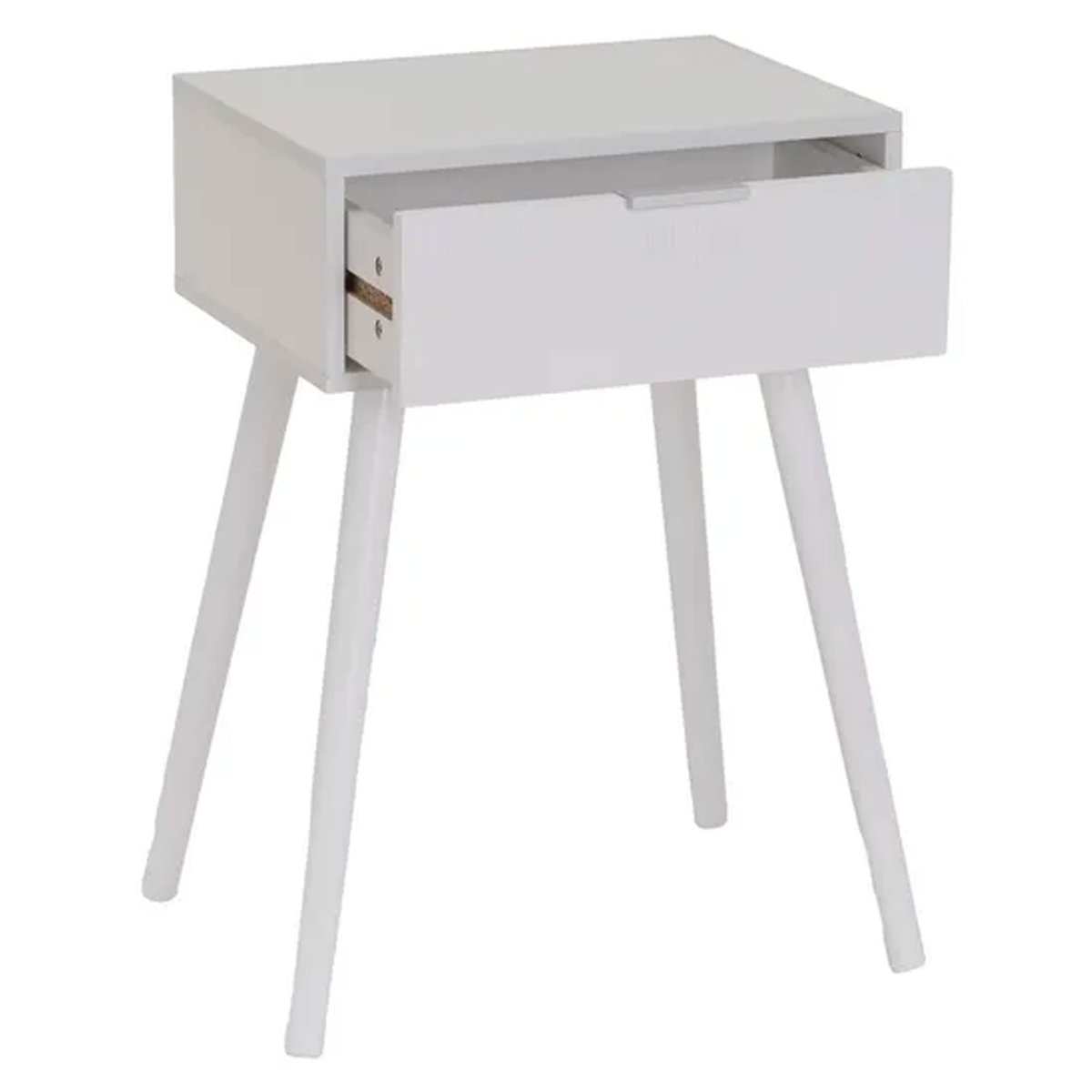 Table de chevet 1 tiroir bois blanc 45x35x59cm blanc, WADIGA