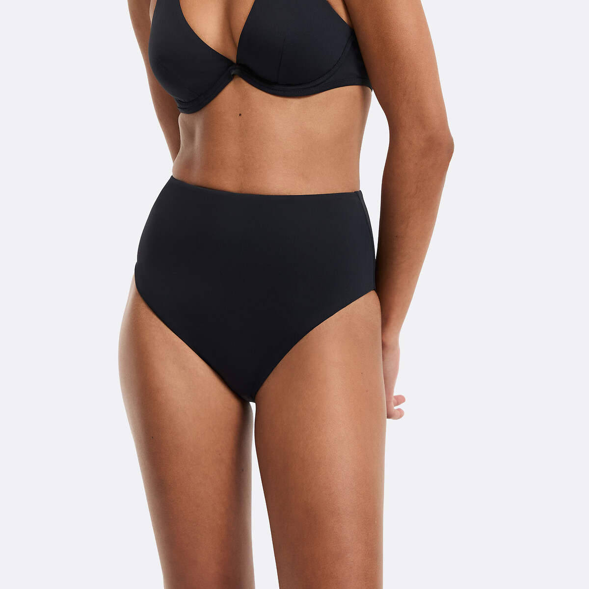 Bikinibroekje met hoge taille, Essentiel zwart, LA REDOUTE COLLECTIONS