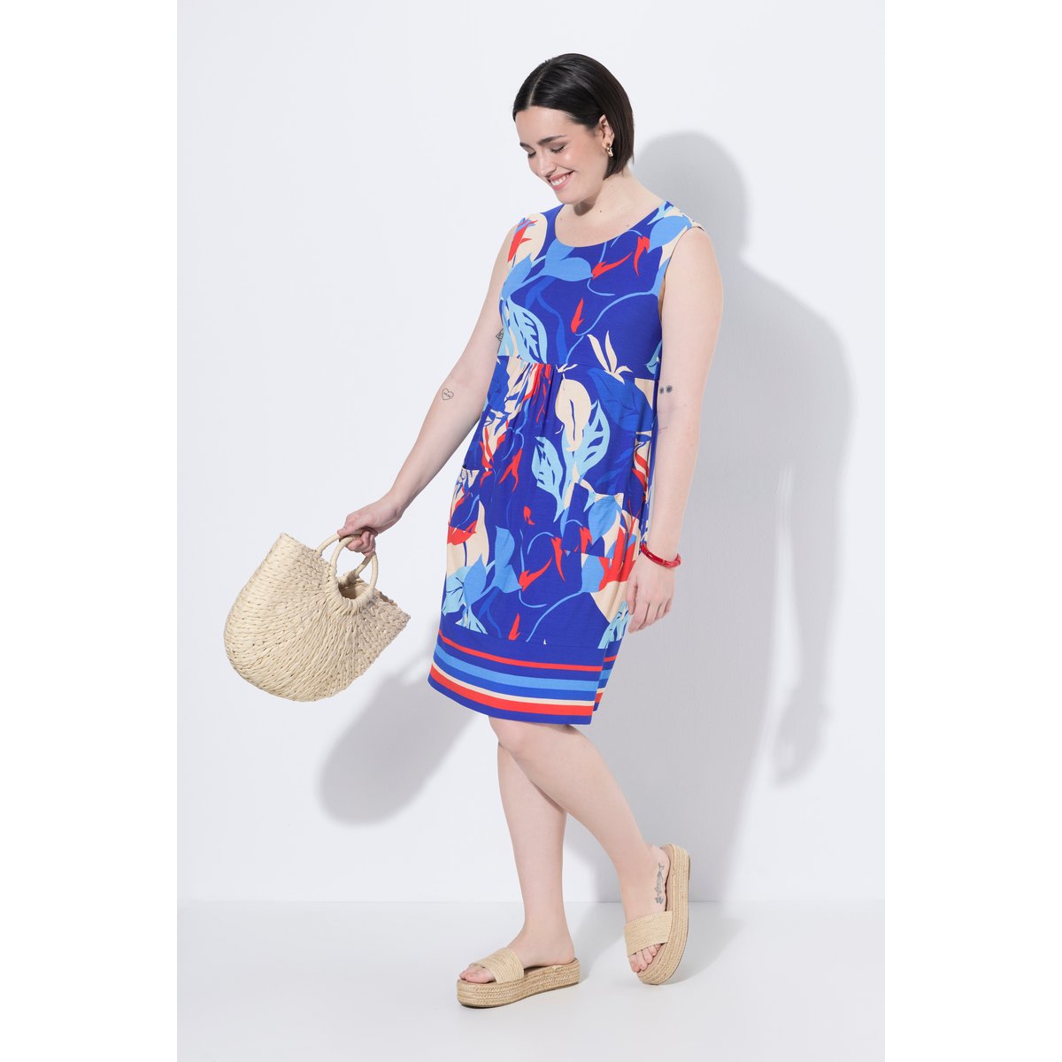 Robe en jersey sans manches bleu encre, ULLA POPKEN