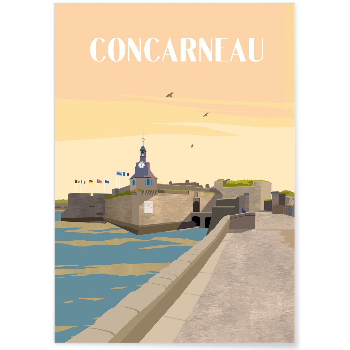 Affiche ville Concarneau blanc, L'AFFICHERIE