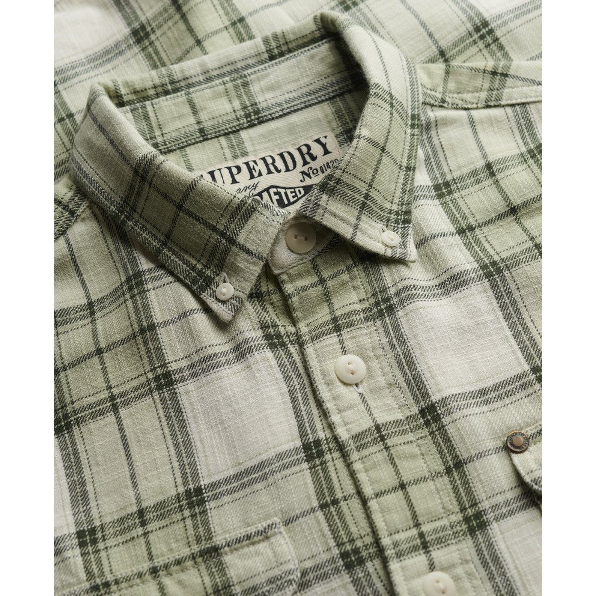 Chemise à carreaux légère The Merchant Store sauge cèdre à carreaux, SUPERDRY