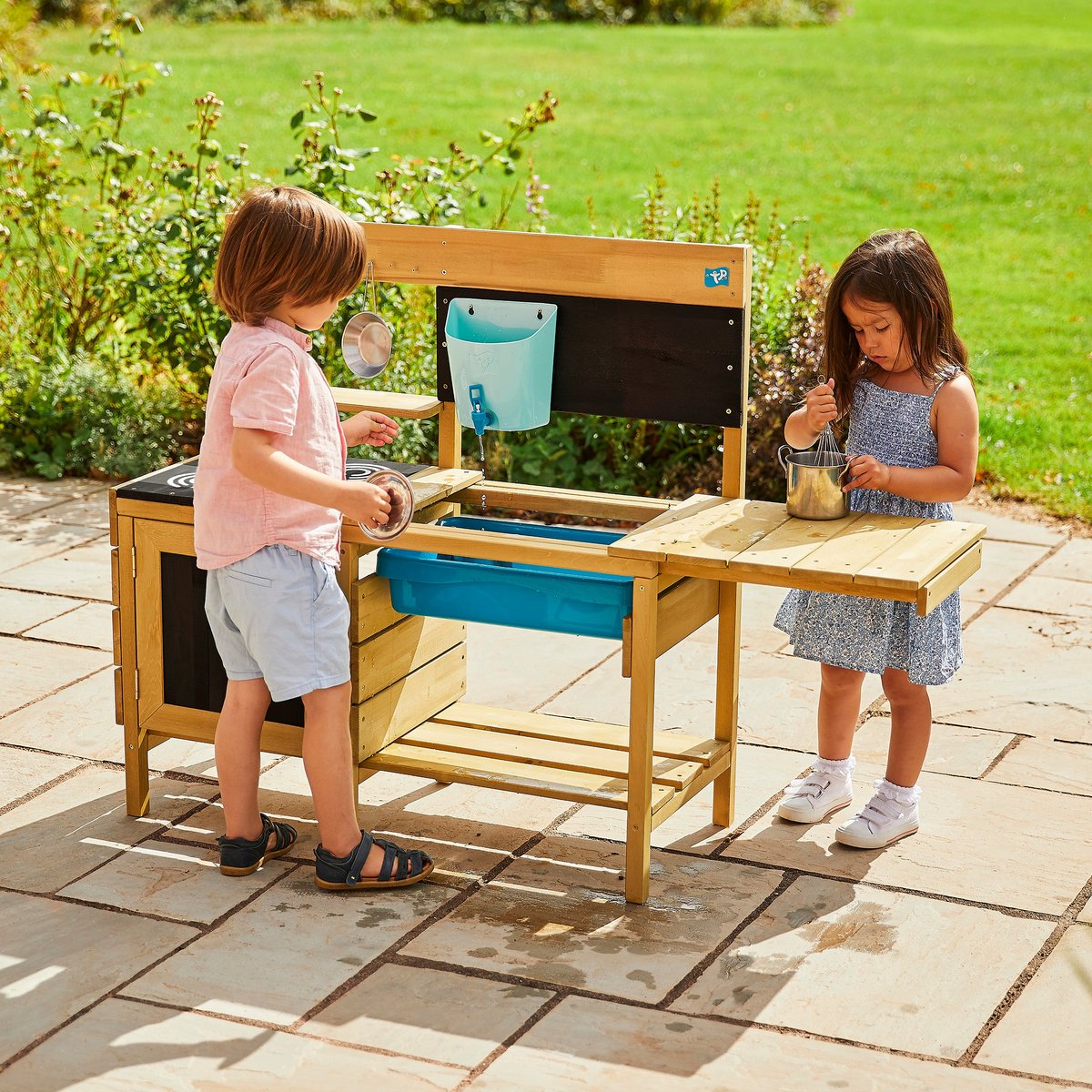 Cuisine d'extérieur pour enfant DELUXE marron - bleu - noir, TP TOYS