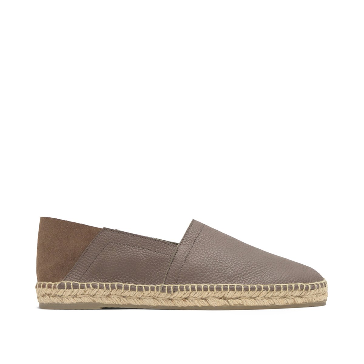 Espadrilles plates en cuir style camping POLO PLATFORM taupe, CASTANER