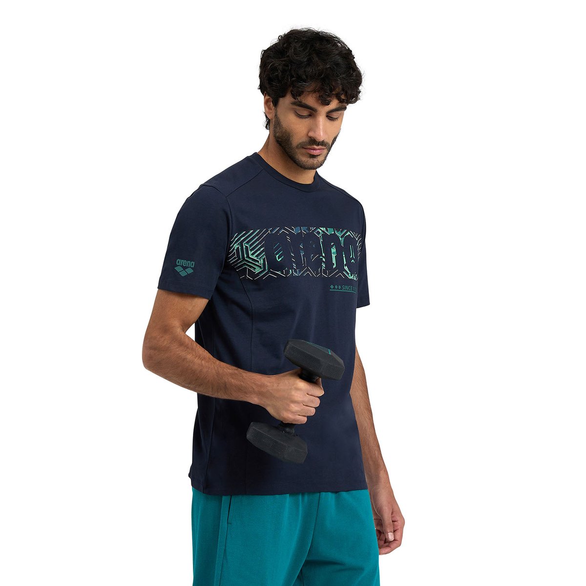 T-shirt unisexe en coton Logo navy-kikko pro navy, ARENA