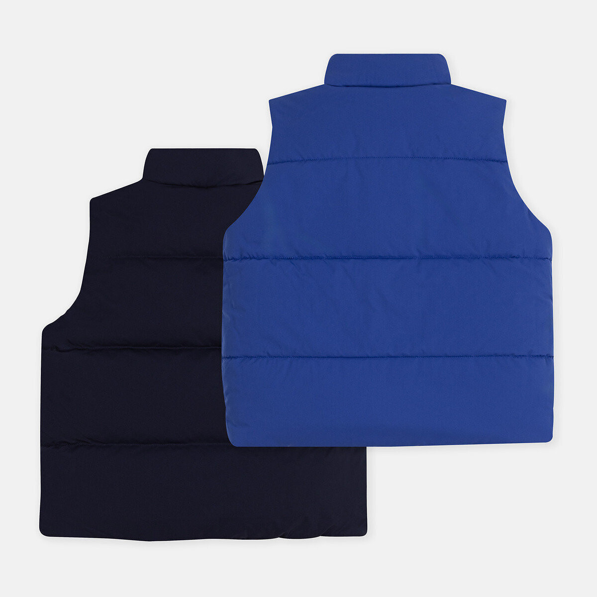 Piumino a tinta unita senza maniche blu marino, PETIT BATEAU