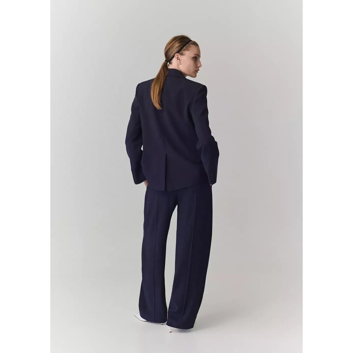 Pantalon droit pinces violet, MANGO