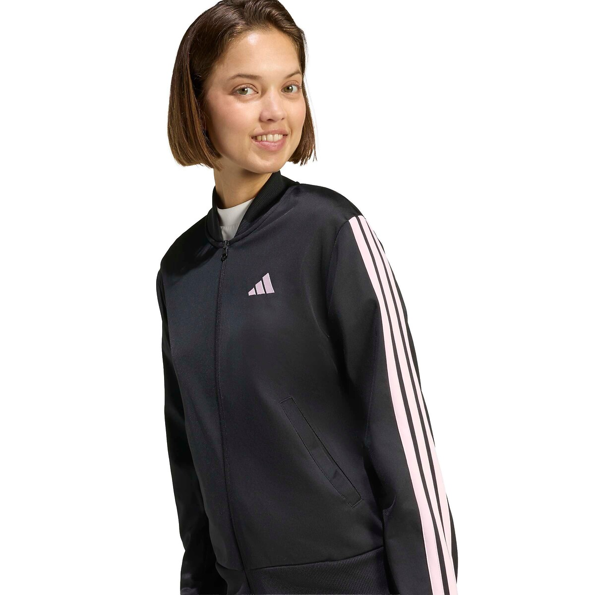 Trainingsanzug Essentials 3 Stripes schwarz, ADIDAS SPORTSWEAR
