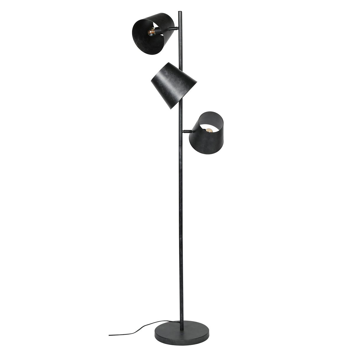 Lampadaire industriel 3 abat-jour métal NIAGARA anthracite, PIER IMPORT