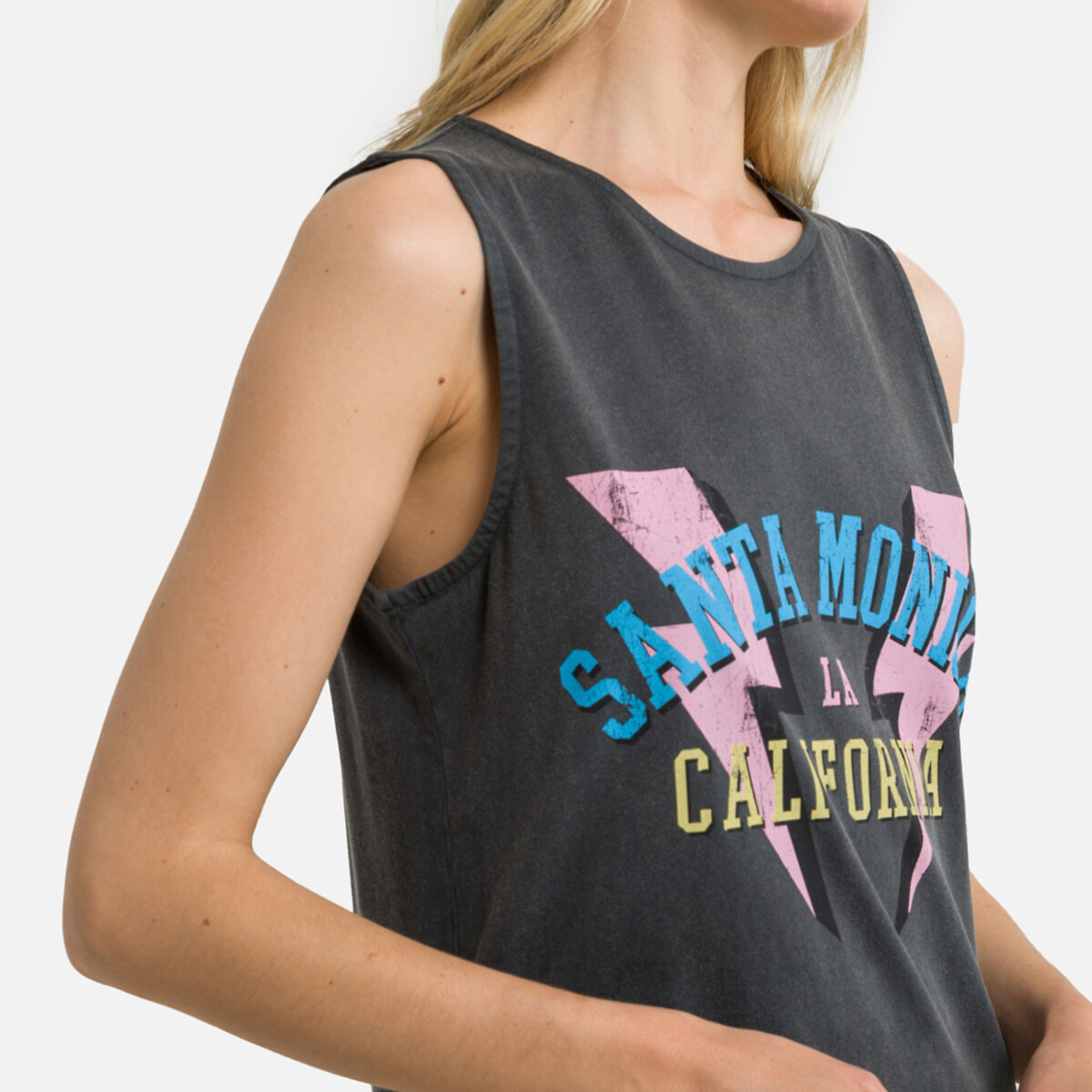 T-Shirt Dress with Print On Front black, PIECES