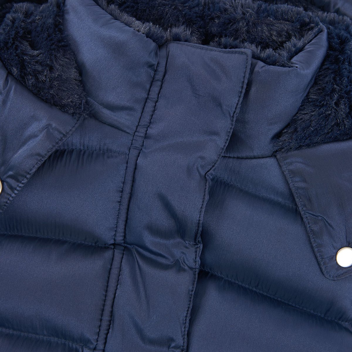 Doudoune sans manches fille avec capuche bleu, BOBOLI