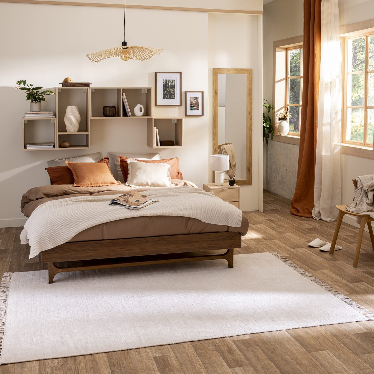 Plaid en coton, NINON blanc, INSPIRE