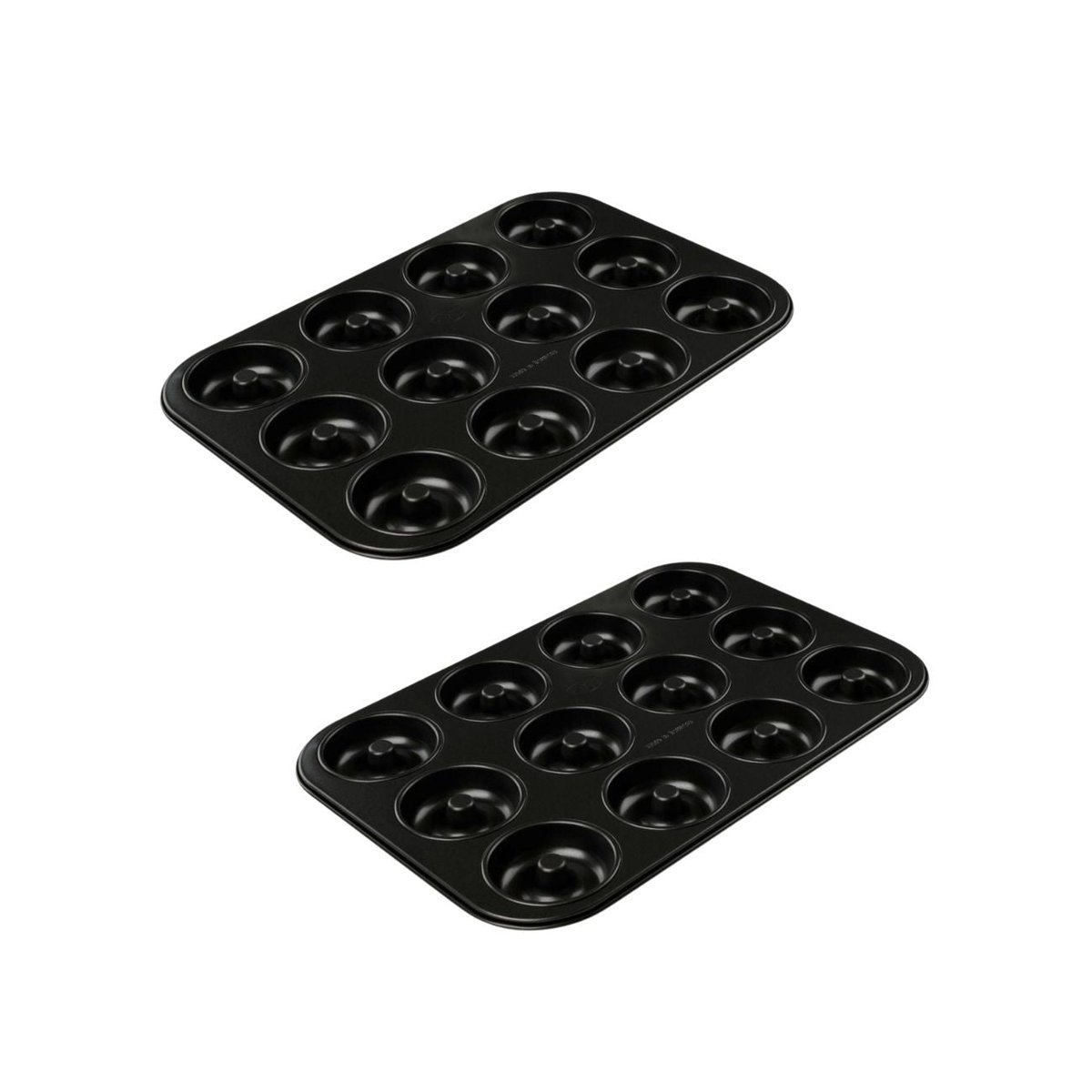 Ensemble de 2 Moules donut et bagel 12 empreintes noir, DR OETKER