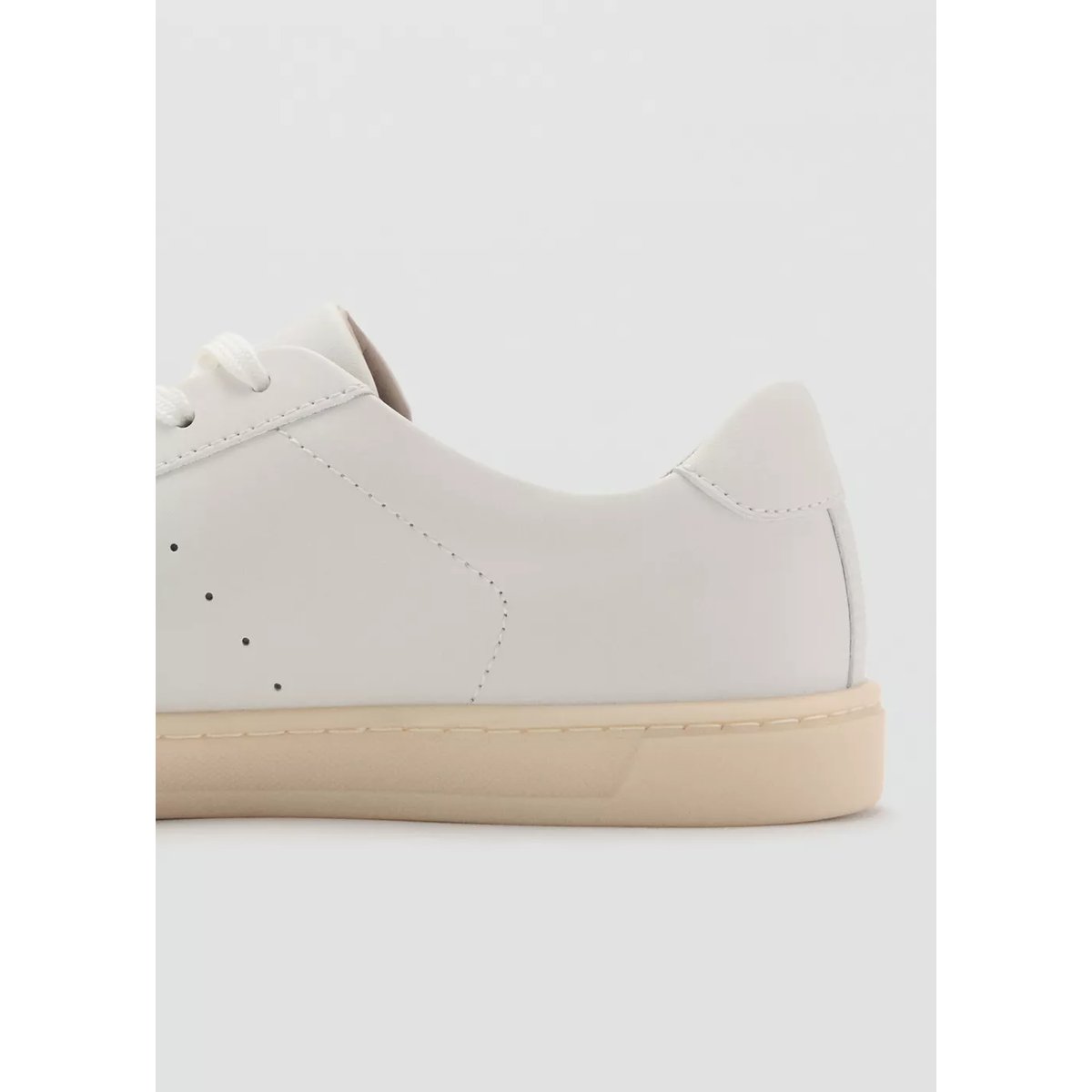 Tennis empiècements cuir blanc, MANGO MAN