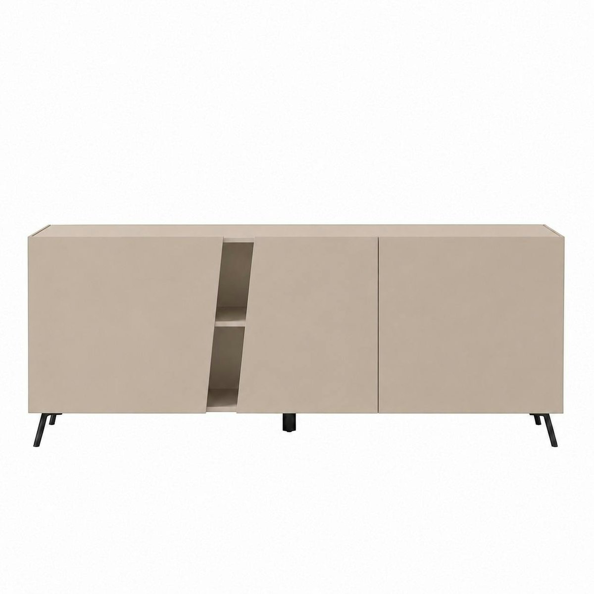 Buffet contemporain 3 portes, découpe diagonale LORA taupe, PIER IMPORT