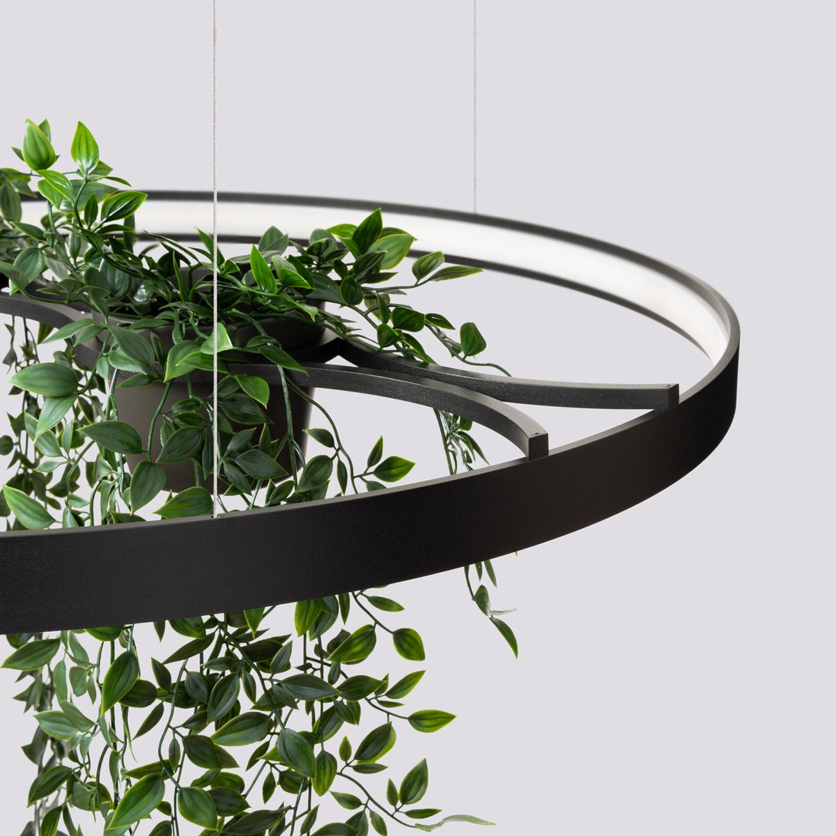 Lustre Aluminium Noir LED 1 Rio Bio noir, EDEN
