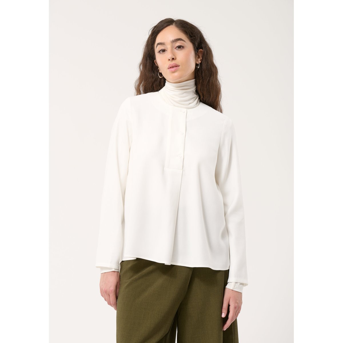 Blouse manches longues col rond ecru, HUMILITY