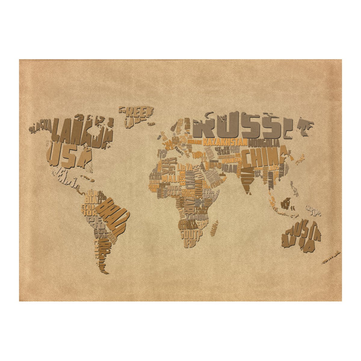 Papier peint intissé panoramique Carte du monde Explorers' map of the World beige, EDEN