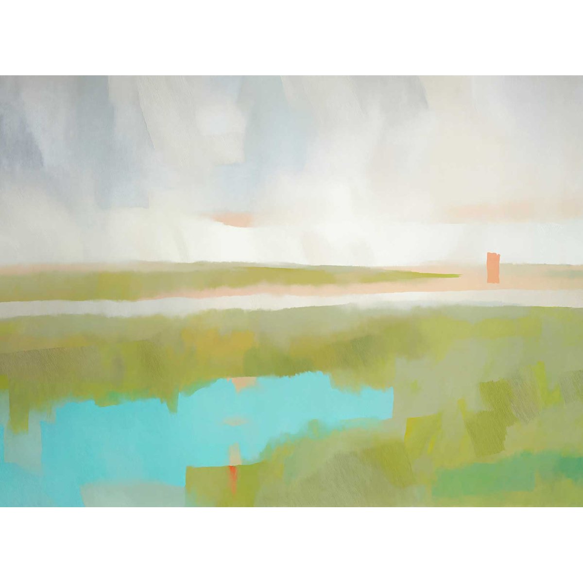 Papier peint Horizon absolu vert olive & turquoise vert, HEXOA