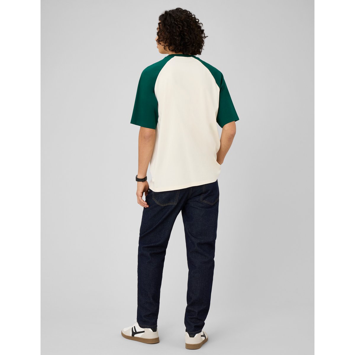 T-shirt manches contrastées naturel, BZB